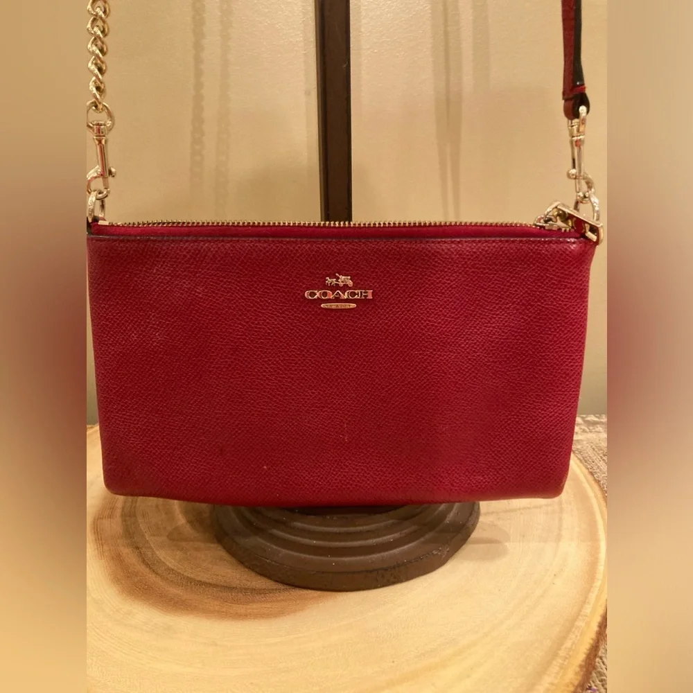 COACH KYLIE CROSSBODY IN EMBOSSED TEXTURED LEATHER‎ Valentine RED MSRP $155